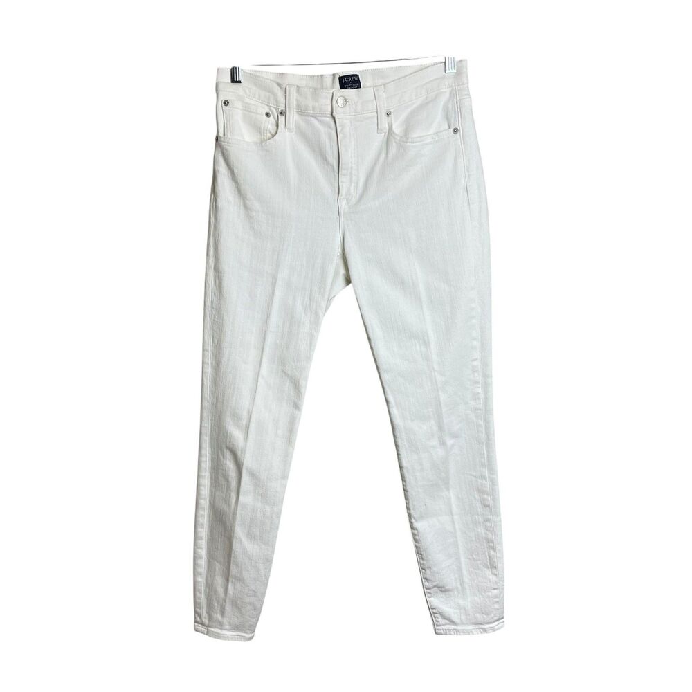 J Crew Jeans Womens 30 White 9 Inch Mid Rise Skinny Stretch Classic Denim Pants